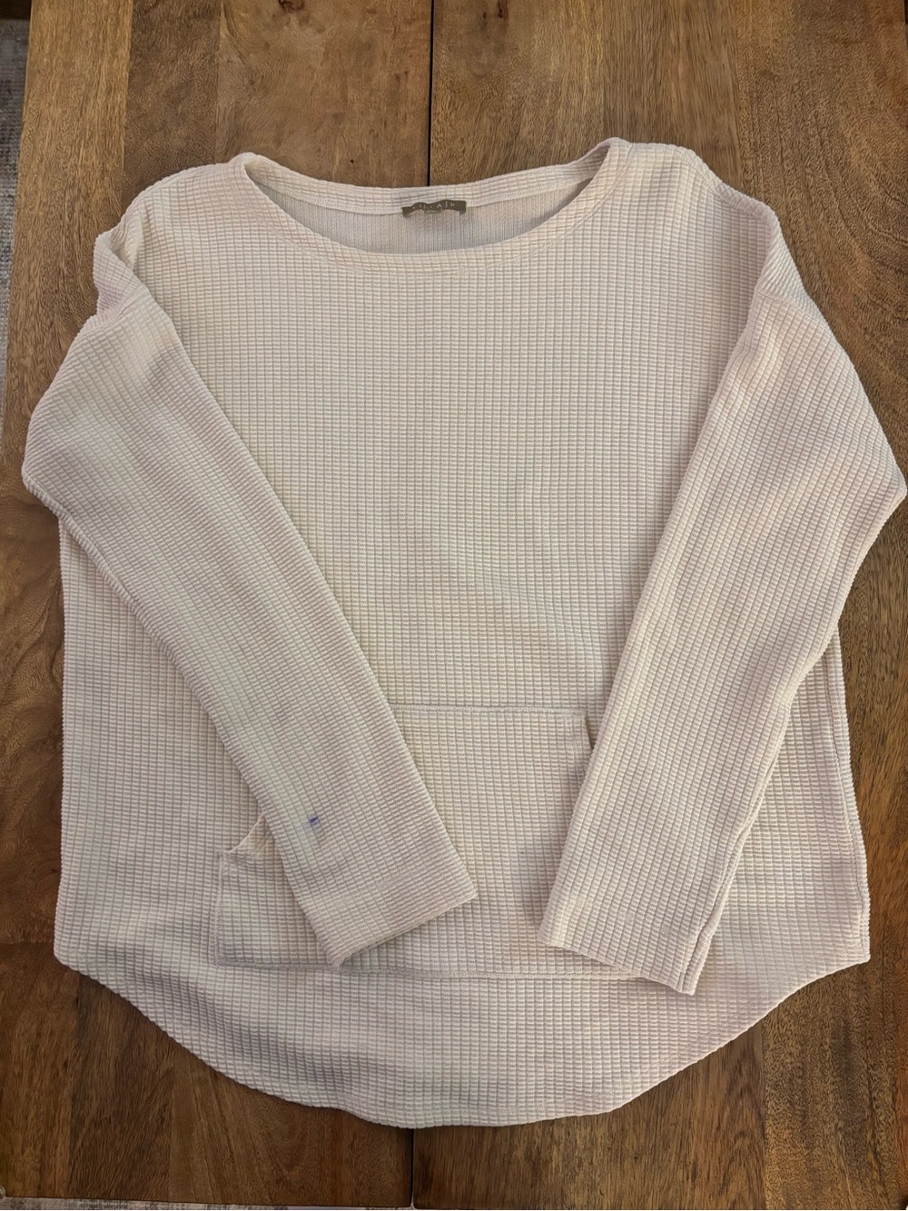 Lilla PWaffle Knit Long Sleeve Pullover - Light Blush